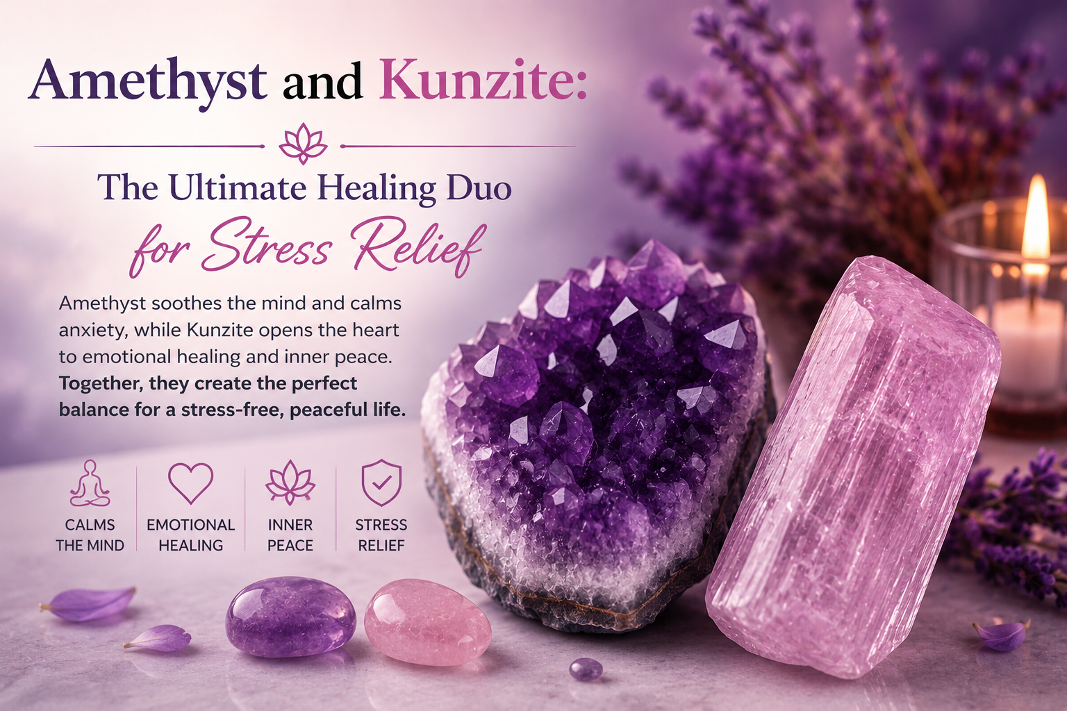 Amethyst and Kunzite: The Ultimate Healing Duo for Stress Relief