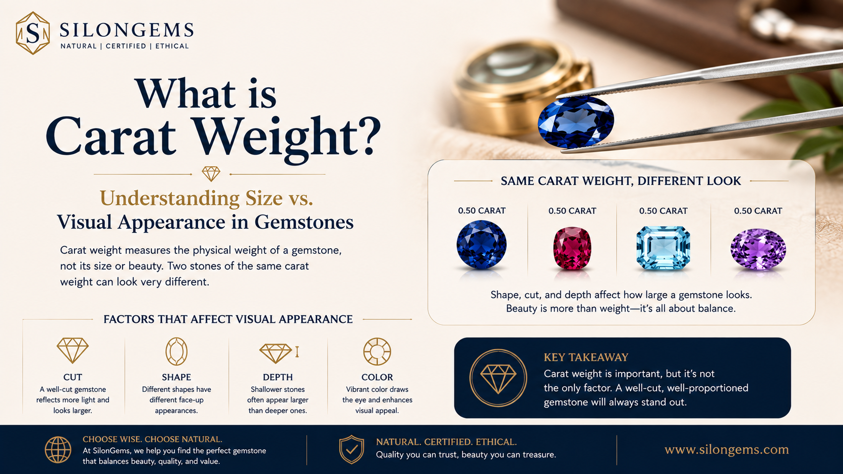 What is Carat Weight? Understanding Size vs. Visual Appearance in Gemstones