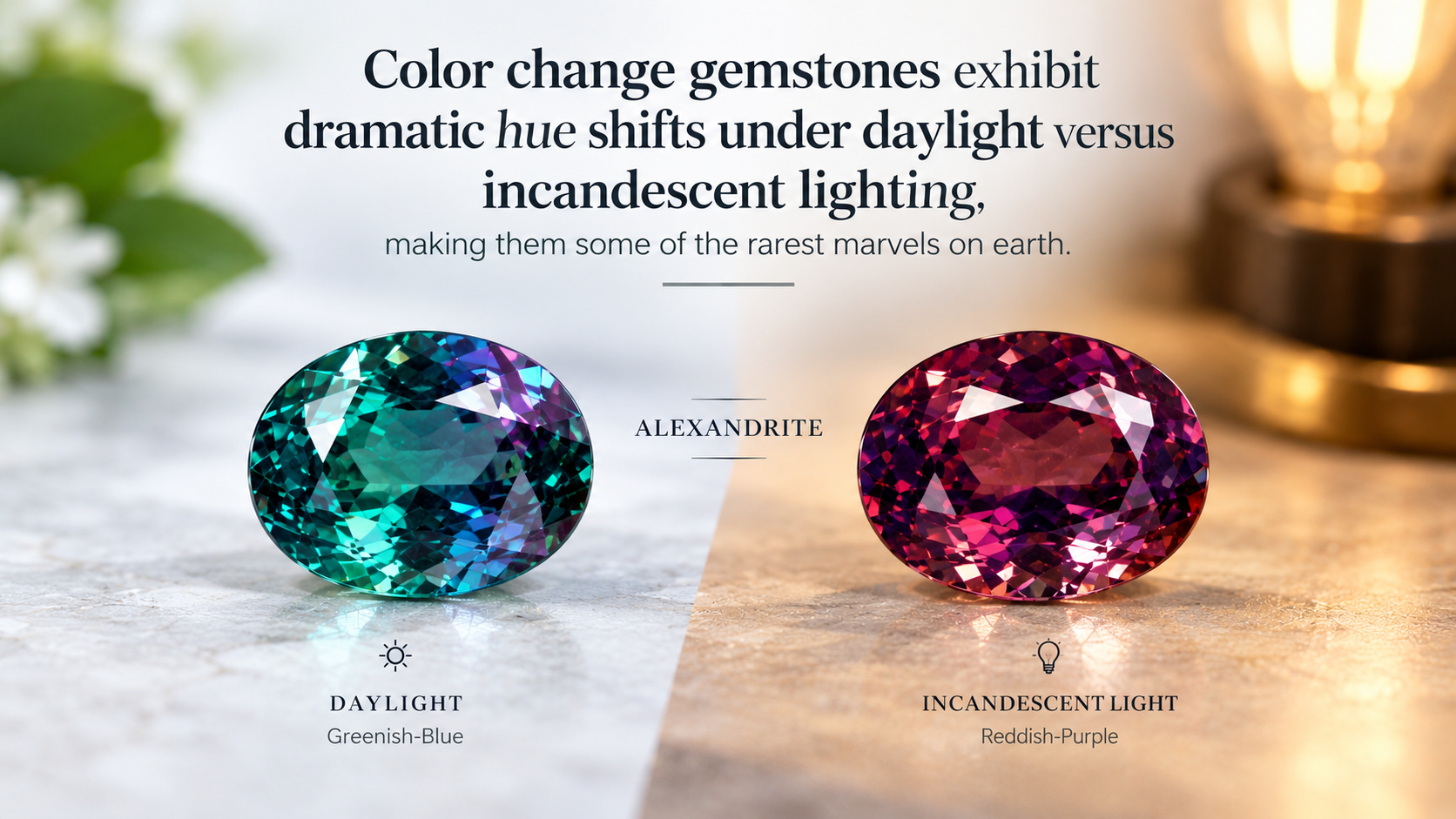 Color change gemstones