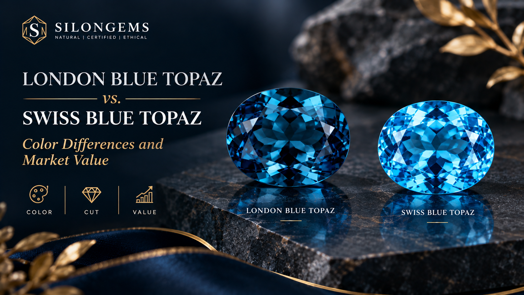 London Blue Topaz vs. Swiss Blue Topaz: Color Differences and Market Value