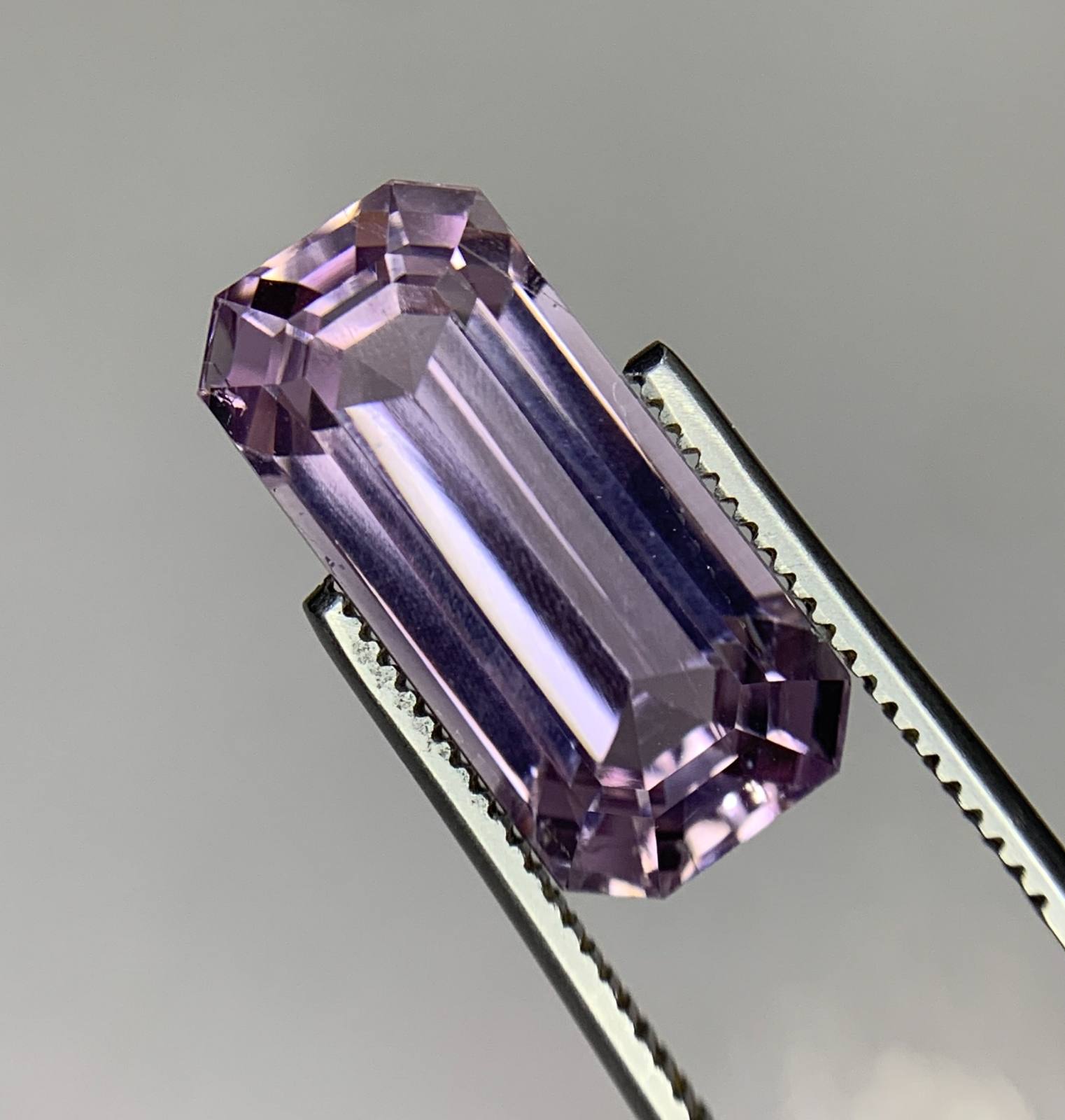 Natural Emerald Cut Pink Kunzite Gemstone