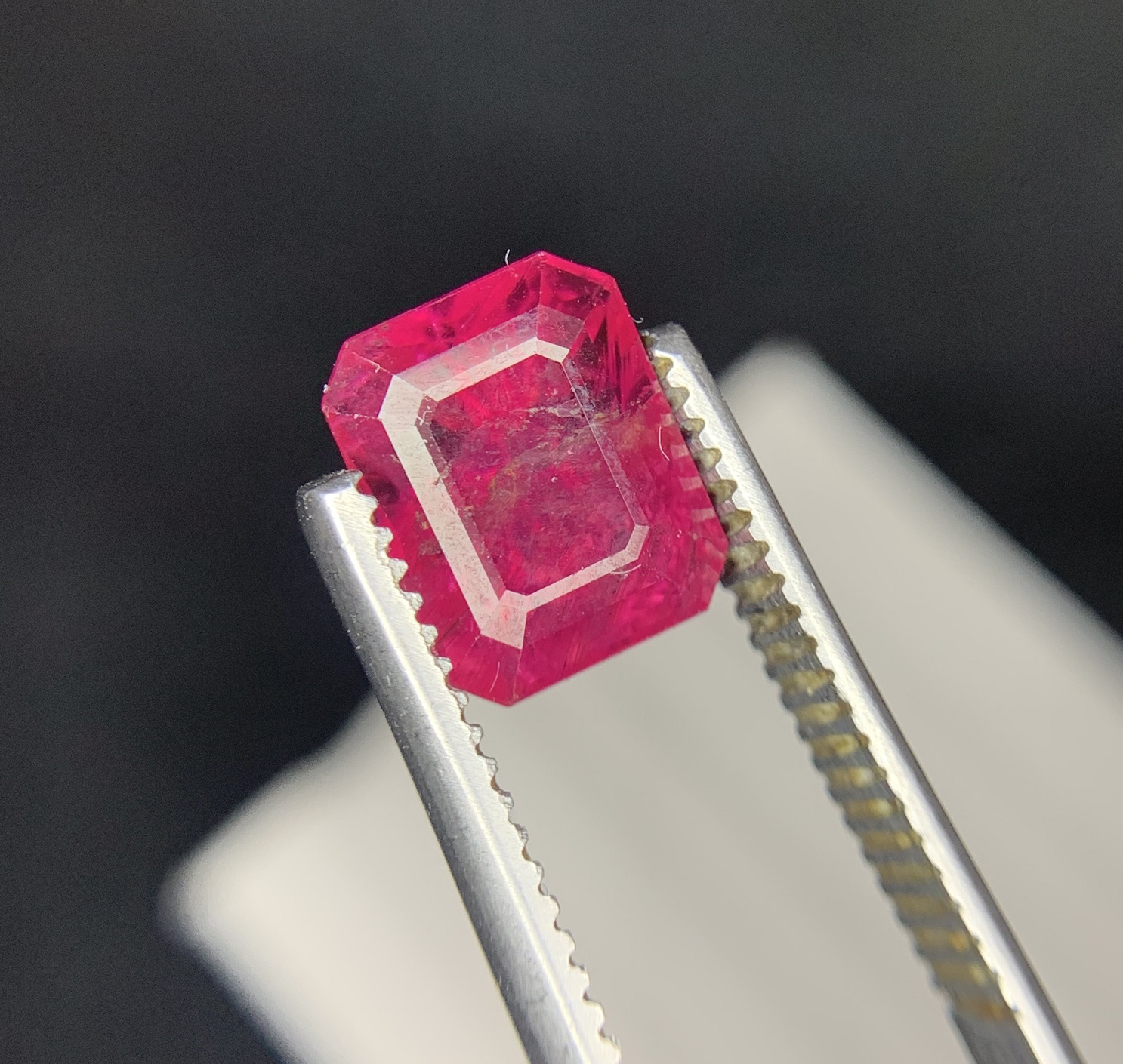Natural Emerald Cut Red Rubellite Tourmaline