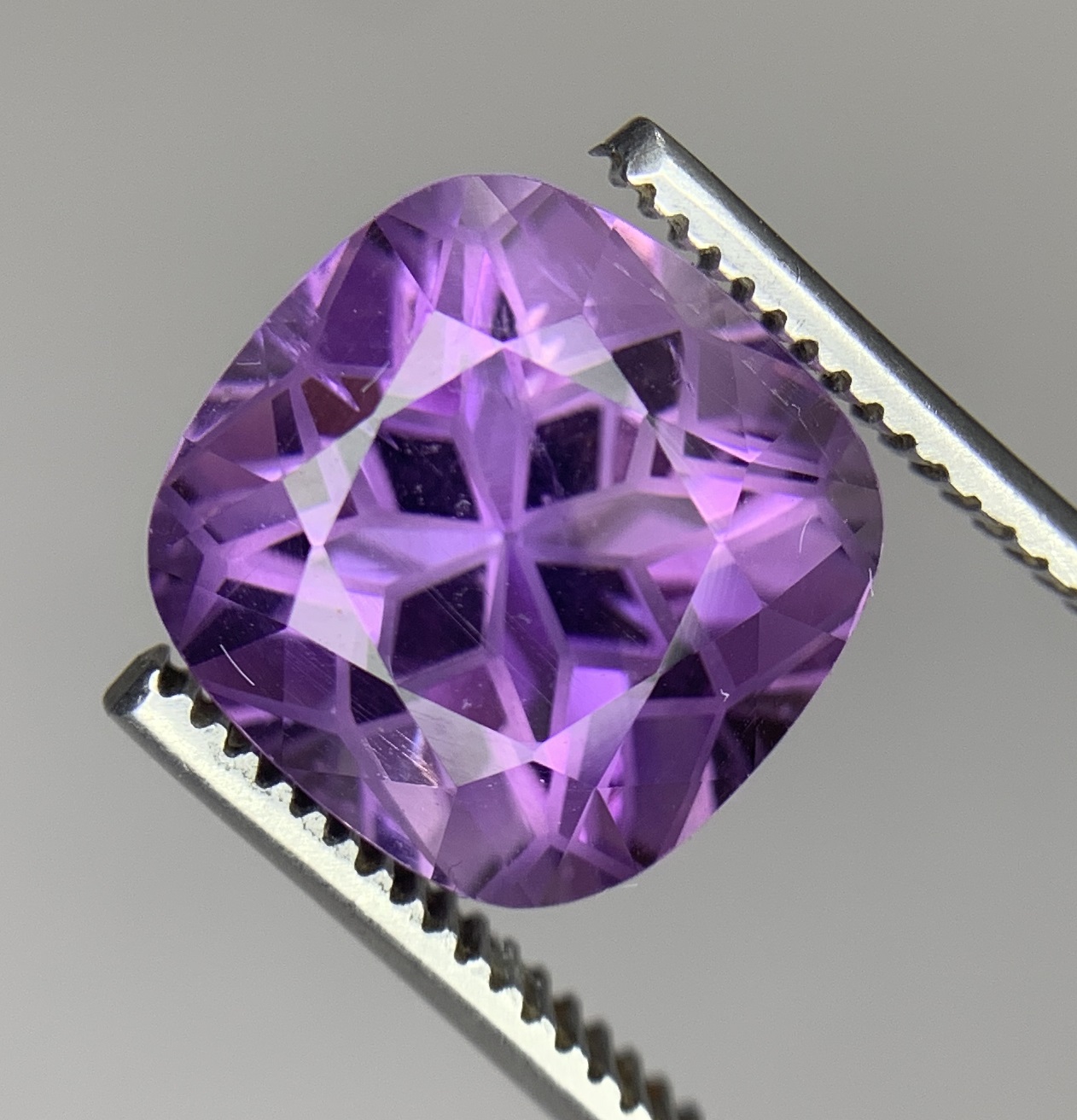 Natural Cushion Cut Purple Amethyst Gemstone