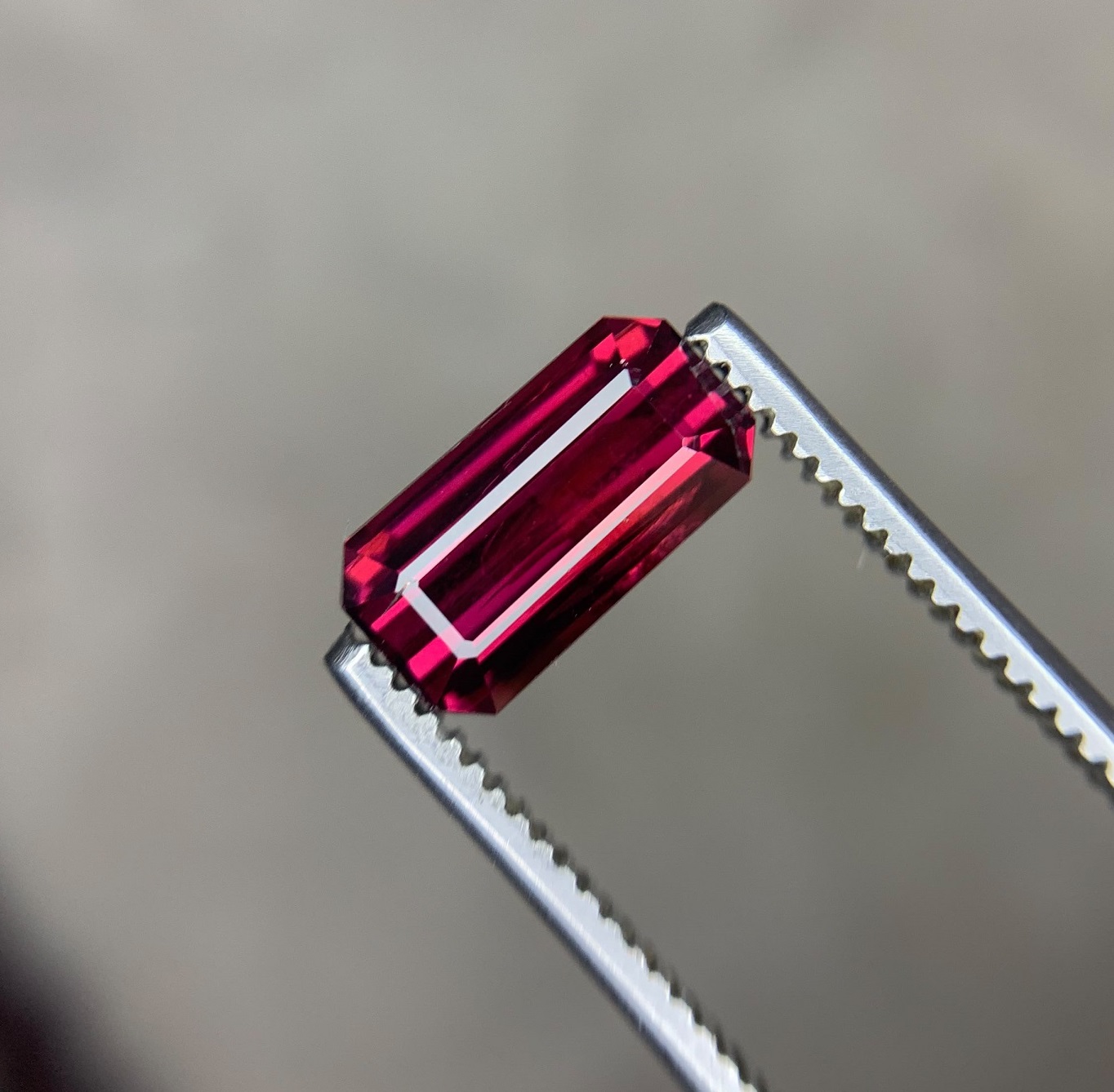 Natural Rhodolite Garnet Emerald Cut Loose Gemstone