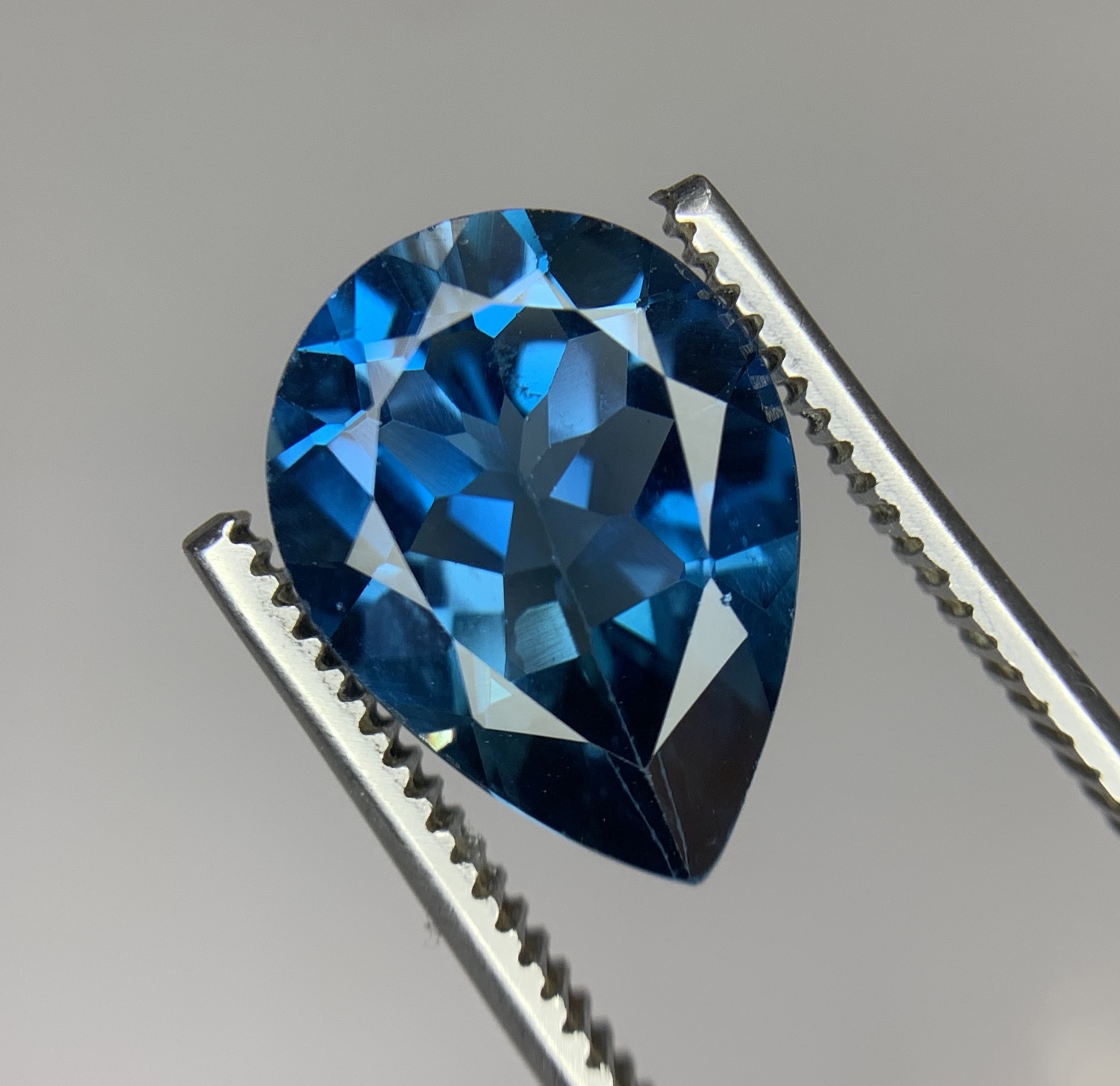 Natural London Blue Topaz Pear Cut Loose Gemstone