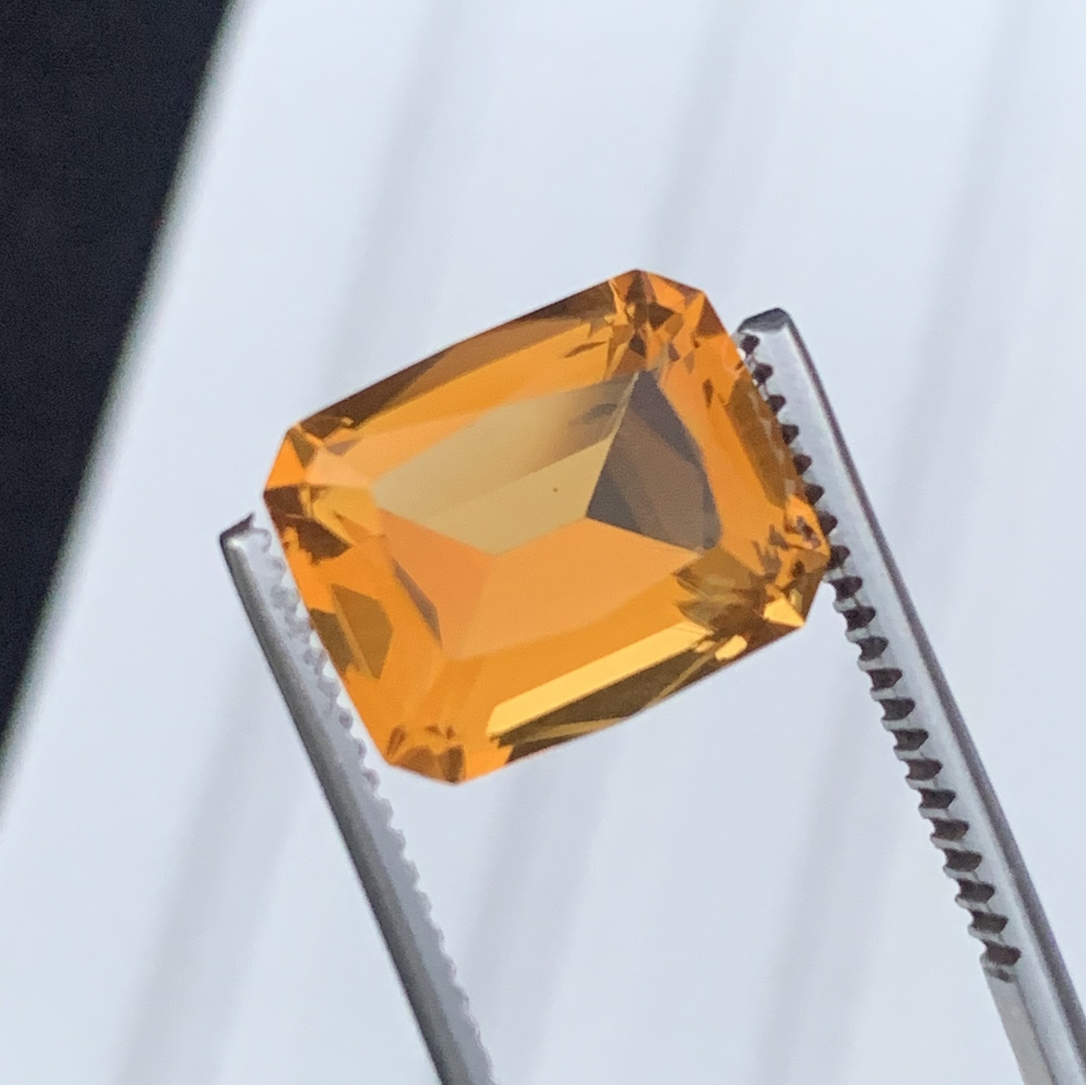 Natural AAA Mandarin Citrine Emerald Cut Gemstone